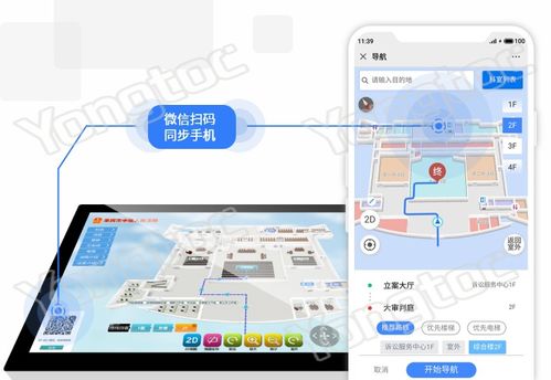 微信小程序 3d地圖場景 定位導航 法院3d室內導航系統 為群眾提供訴訟全流程導航服務